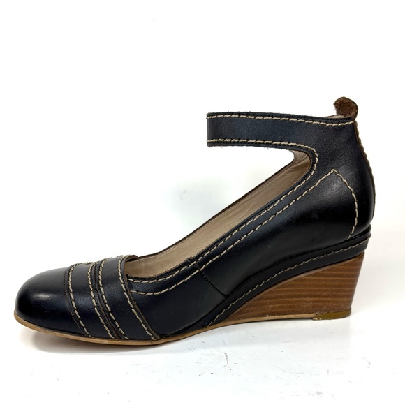 Fly Girl Leather Ankle Wrap Wedges | 40 - Picture 5 of 8